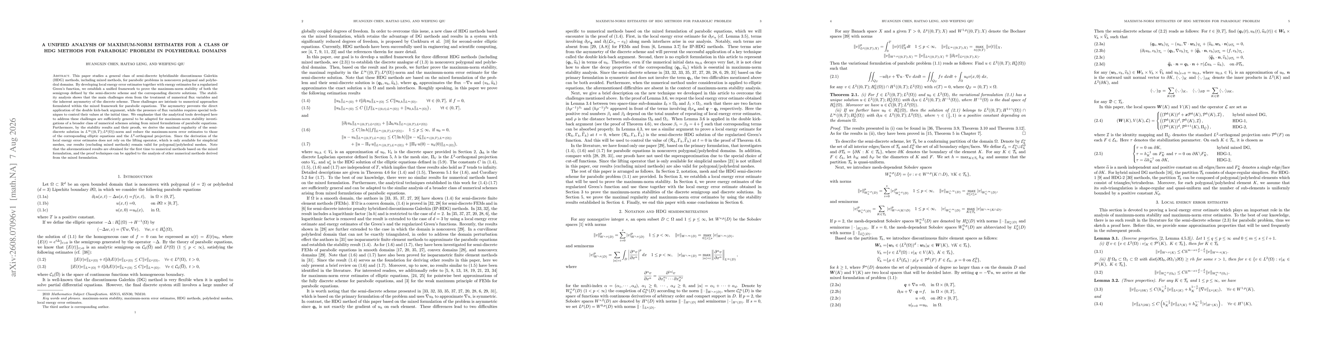 Thumbnail for A unified analysis of maximum-norm estimates for a class of HDG methods for parabolic problem in polyhedral domains