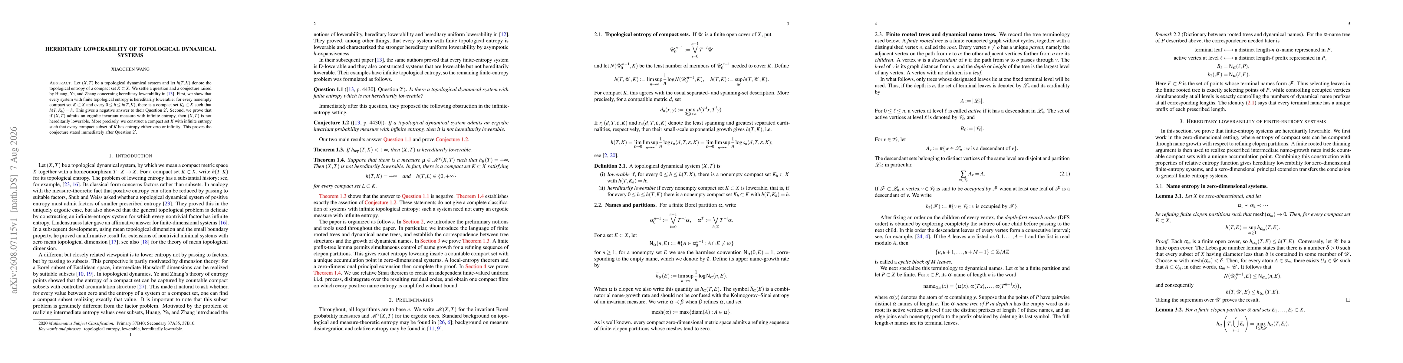 Thumbnail for Hereditary Lowerability of Topological Dynamical Systems