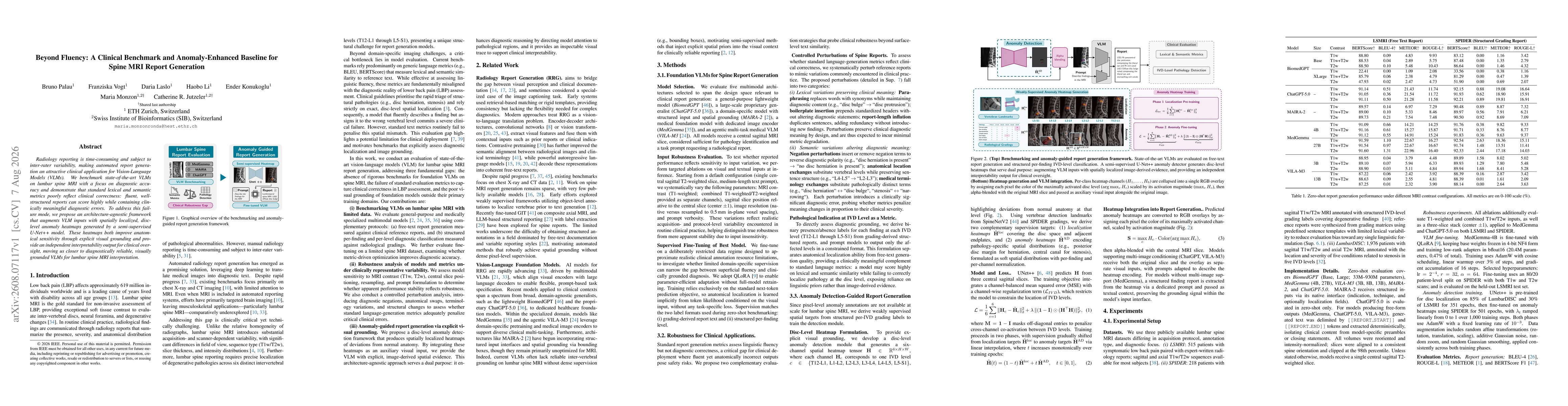 Thumbnail for Beyond Fluency: A Clinical Benchmark and Anomaly-Enhanced Baseline for Spine MRI Report Generation