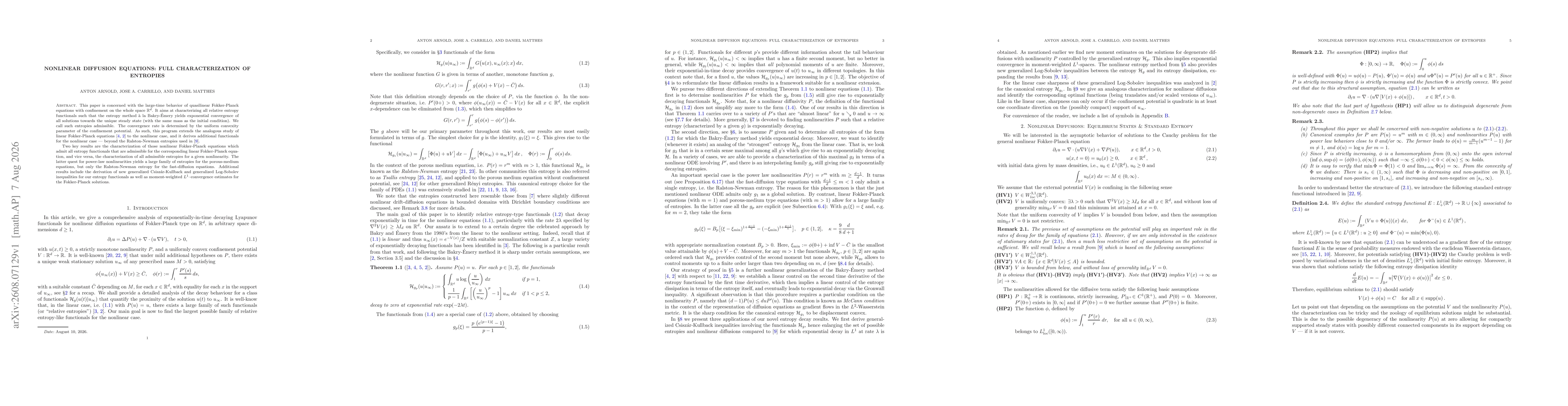Thumbnail for Nonlinear Diffusion Equations: Full characterization of Entropies