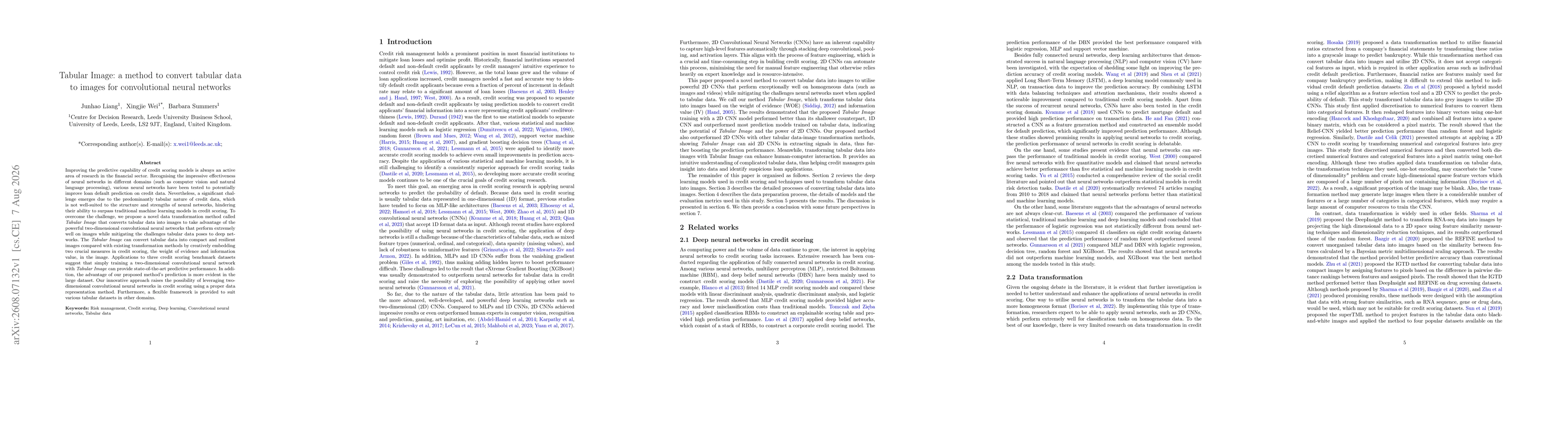 Thumbnail for Tabular Image: a method to convert tabular data to images for convolutional neural networks