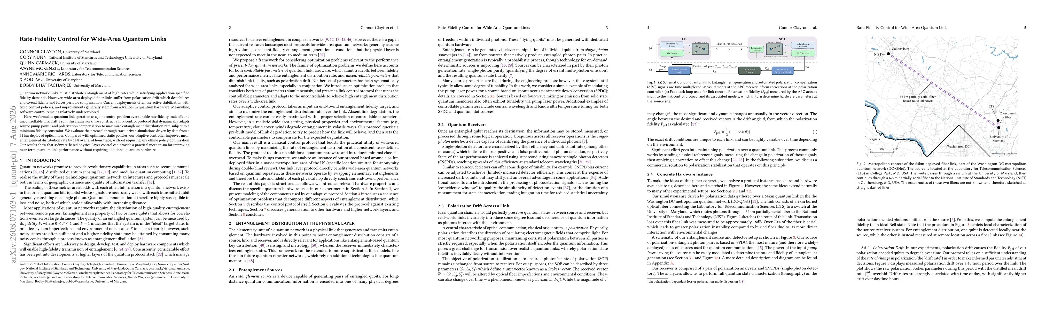 Thumbnail for Rate-Fidelity Control for Wide-Area Quantum Links