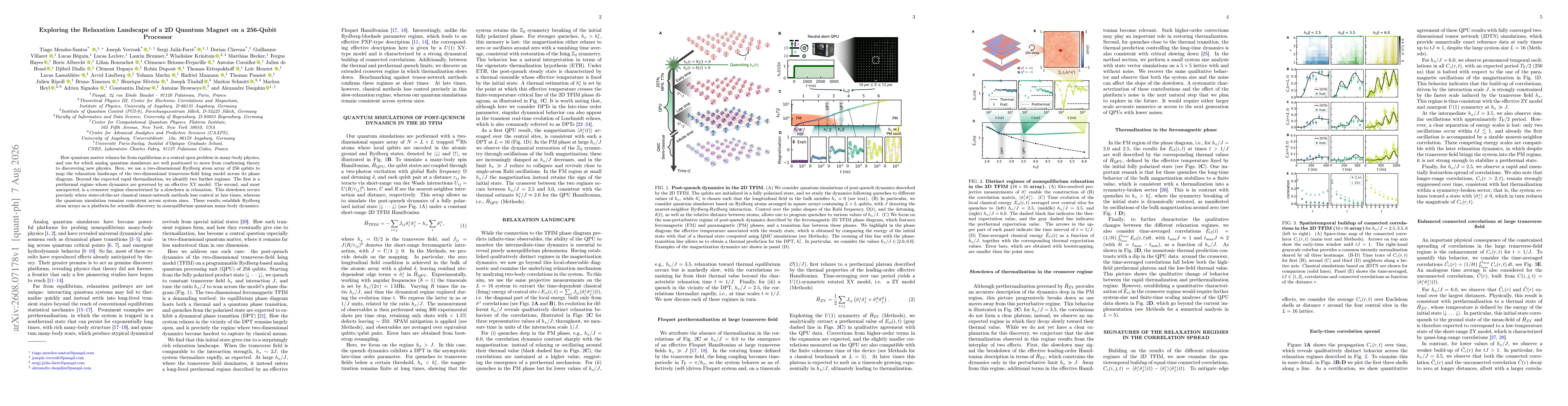 Thumbnail for Exploring the Relaxation Landscape of a 2D Quantum Magnet on a 256-Qubit Processor