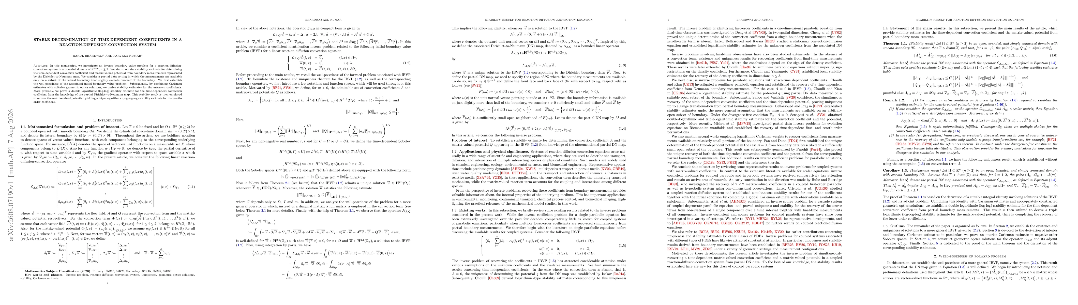 Thumbnail for Stable determination of time-dependent coefficients in a reaction-diffusion-convection system