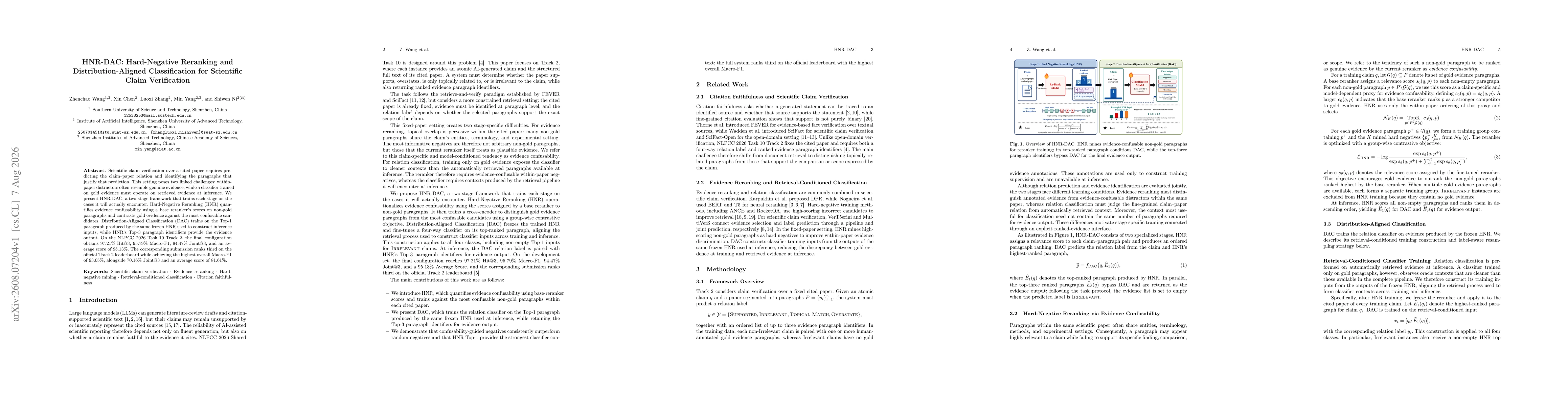 Thumbnail for HNR-DAC: Hard-Negative Reranking and Distribution-Aligned Classification for Scientific Claim Verification