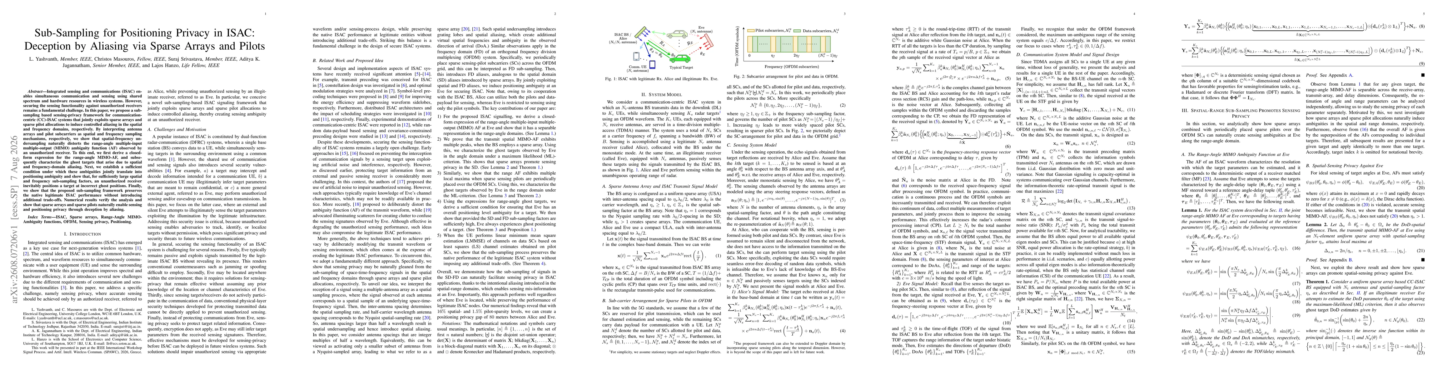 Thumbnail for Sub-Sampling for Positioning Privacy in ISAC: Deception by Aliasing via Sparse Arrays and Pilots