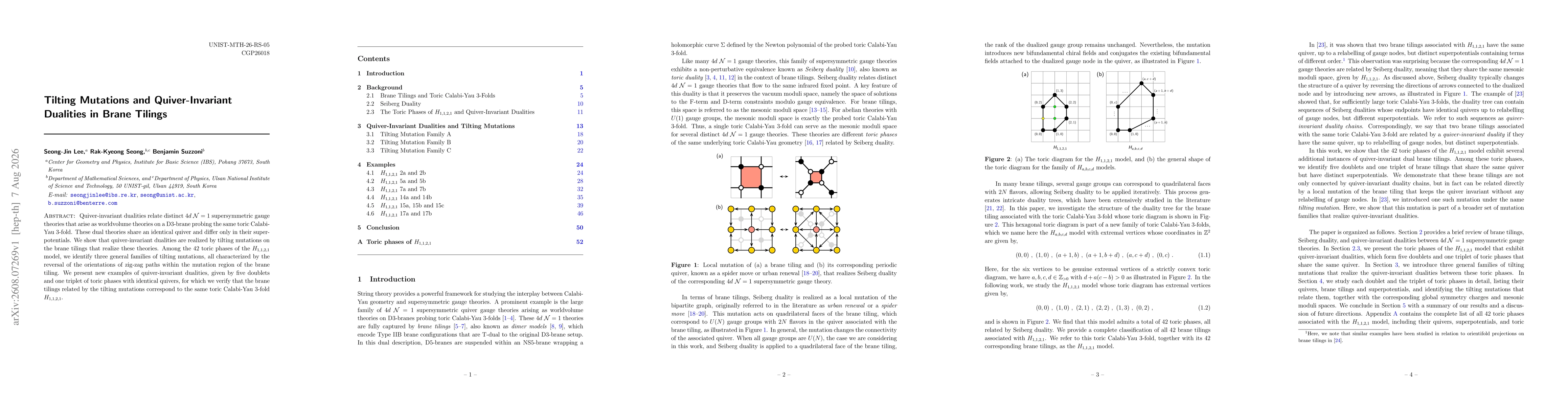 Thumbnail for Tilting Mutations and Quiver-Invariant Dualities in Brane Tilings
