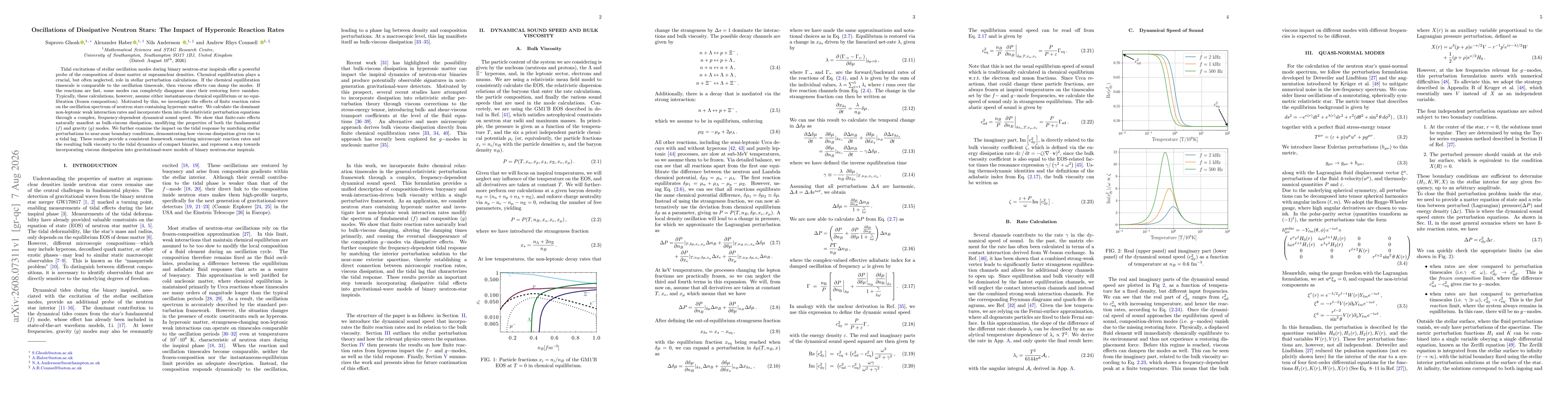 Thumbnail for Oscillations of Dissipative Neutron Stars: The Impact of Hyperonic Reaction Rates