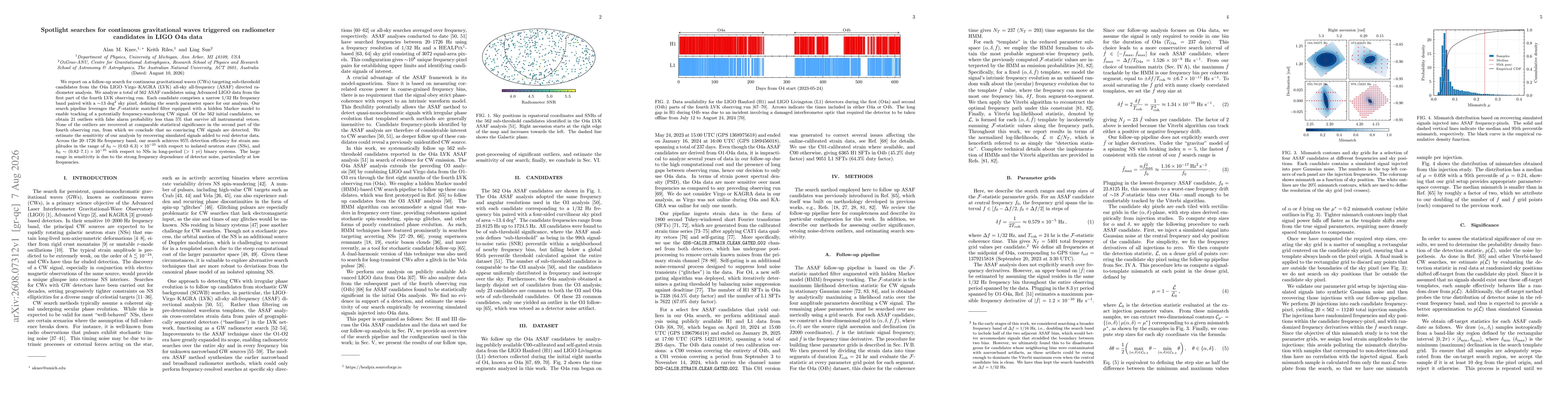 Thumbnail for Spotlight searches for continuous gravitational waves triggered on radiometer candidates in LIGO O4a data