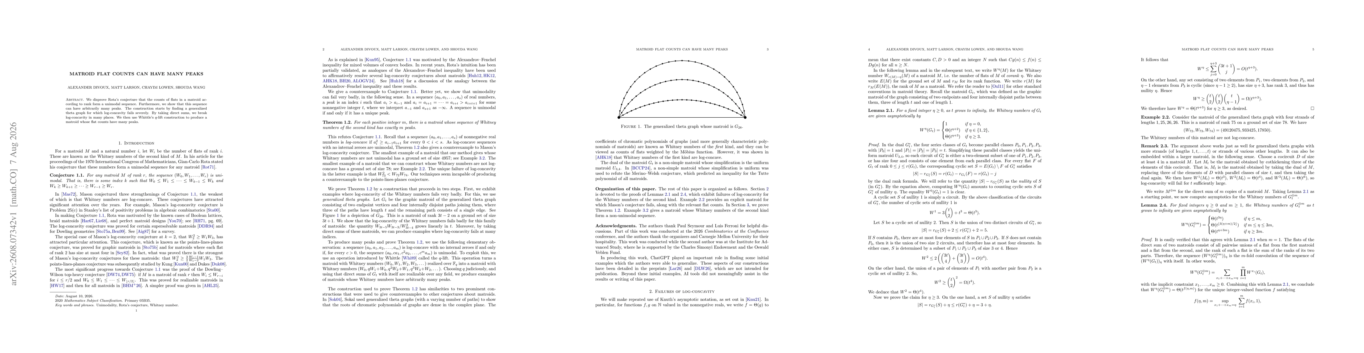 Thumbnail for Matroid flat counts can have many peaks