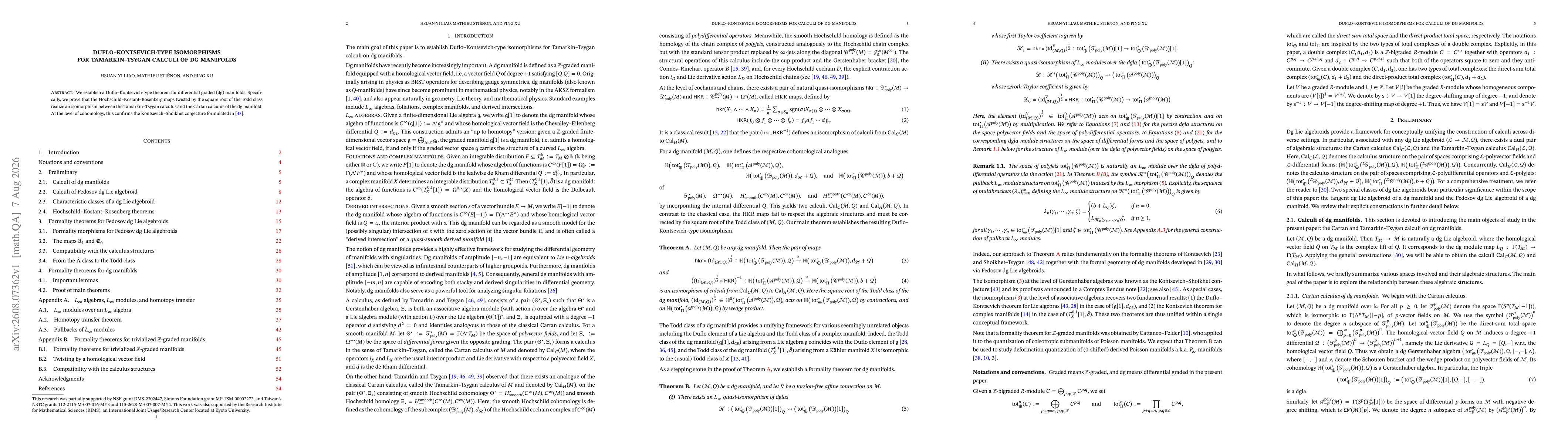 Thumbnail for Duflo--Kontsevich-type isomorphisms for Tamarkin--Tsygan calculi of dg manifolds