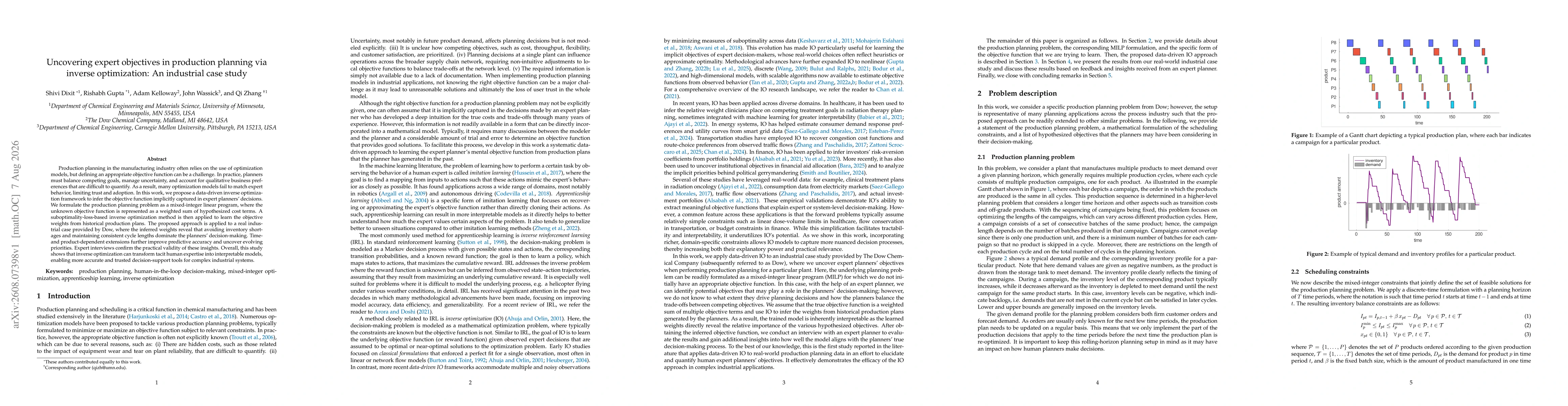 Thumbnail for Uncovering expert objectives in production planning via inverse optimization: An industrial case study