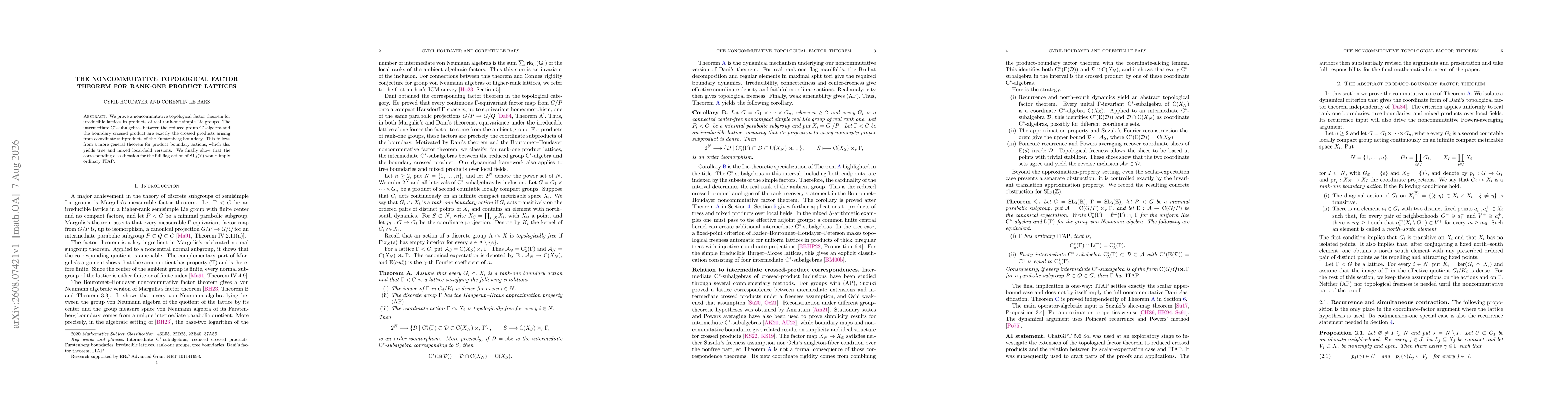 Thumbnail for The noncommutative topological factor theorem for rank-one product lattices