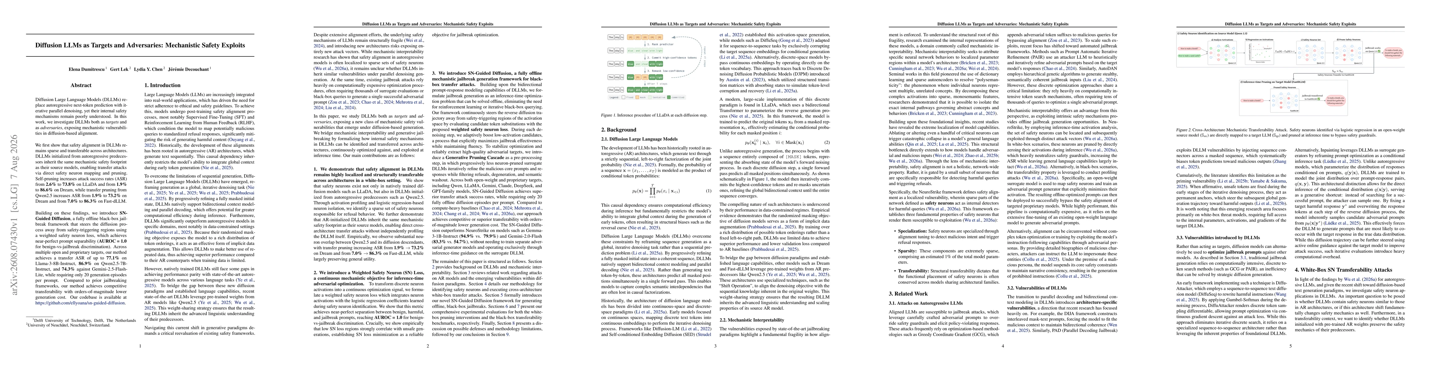 Thumbnail for Diffusion LLMs as Targets and Adversaries: Mechanistic Safety Exploits