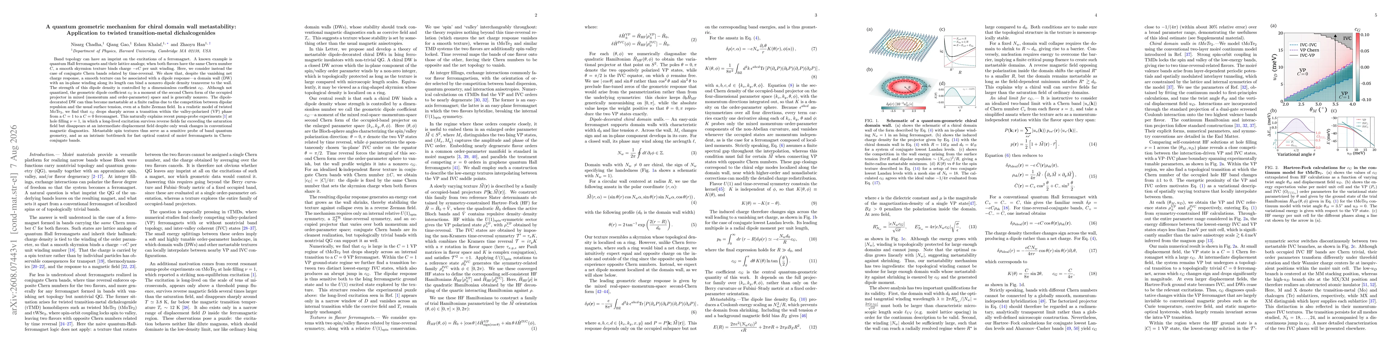 Thumbnail for A quantum geometric mechanism for chiral domain wall metastability: Application to twisted transition-metal dichalcogenides