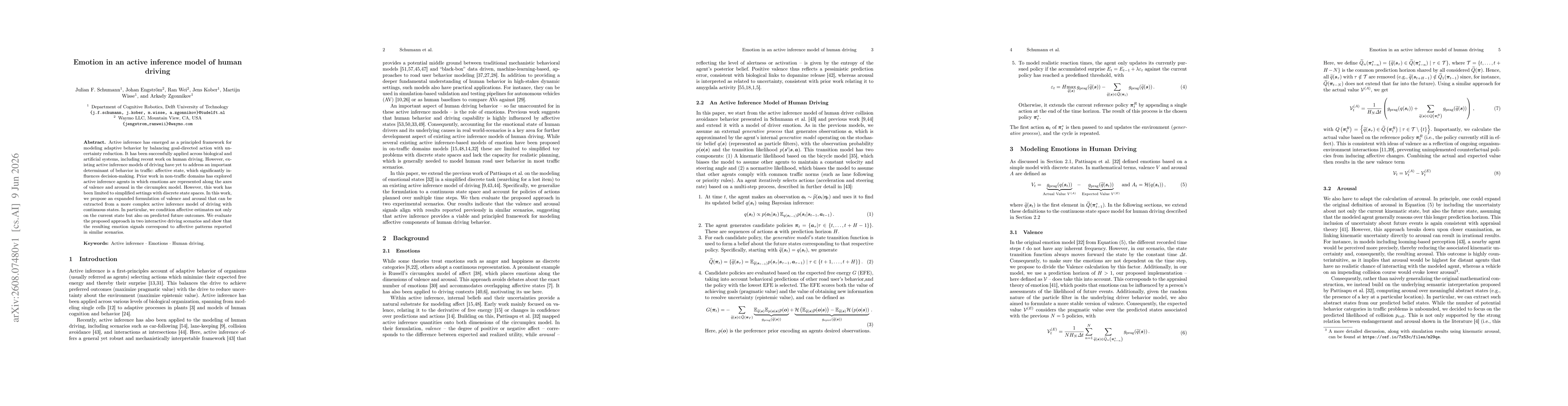 Thumbnail for Emotion in an active inference model of human driving