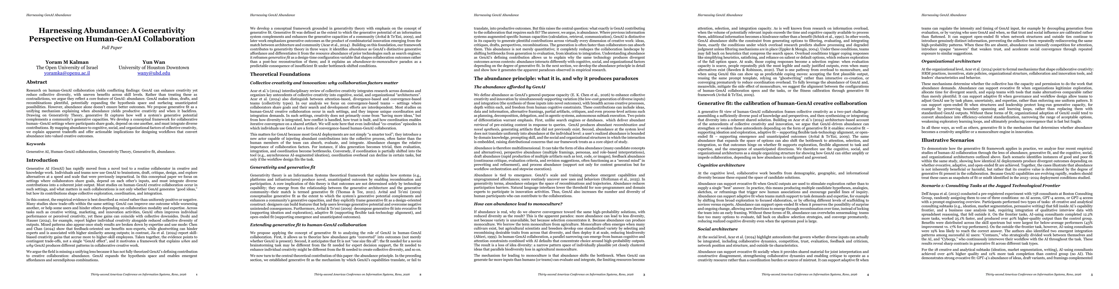 Thumbnail for Harnessing Abundance: A Generativity Perspective on Human-GenAI Collaboration