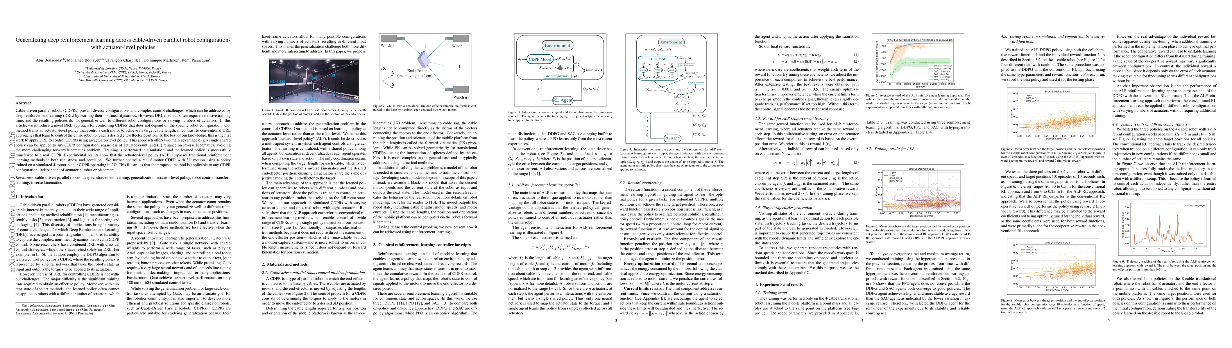 Thumbnail for Generalizing deep reinforcement learning across cable-driven parallel robot configurations with actuator-level policies