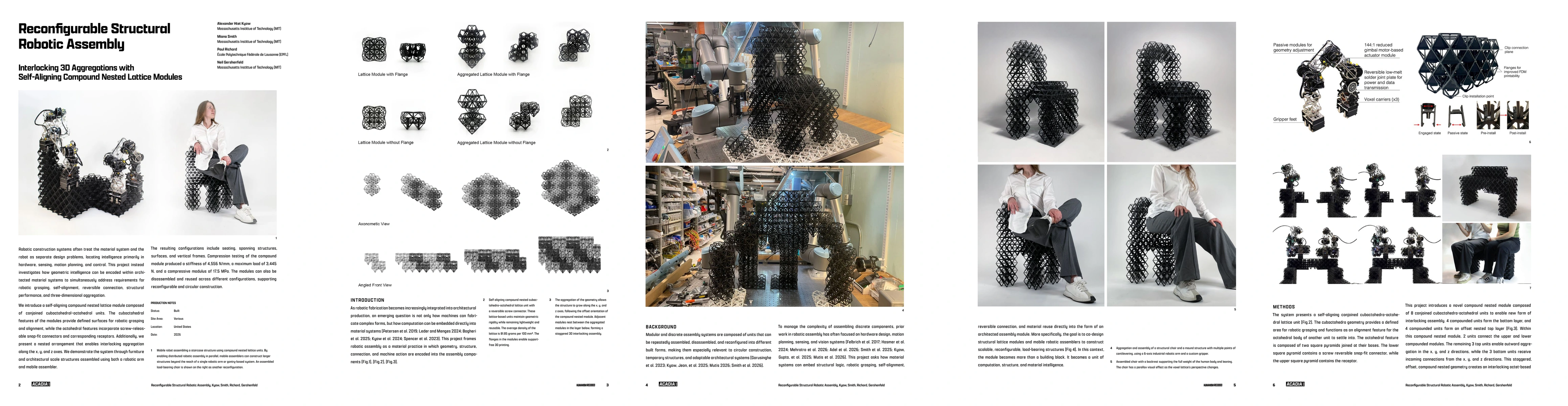 Thumbnail for Reconfigurable Structural Robotic Assembly: Interlocking 3D Aggregations with Self-Aligning Compound Nested Lattice Modules