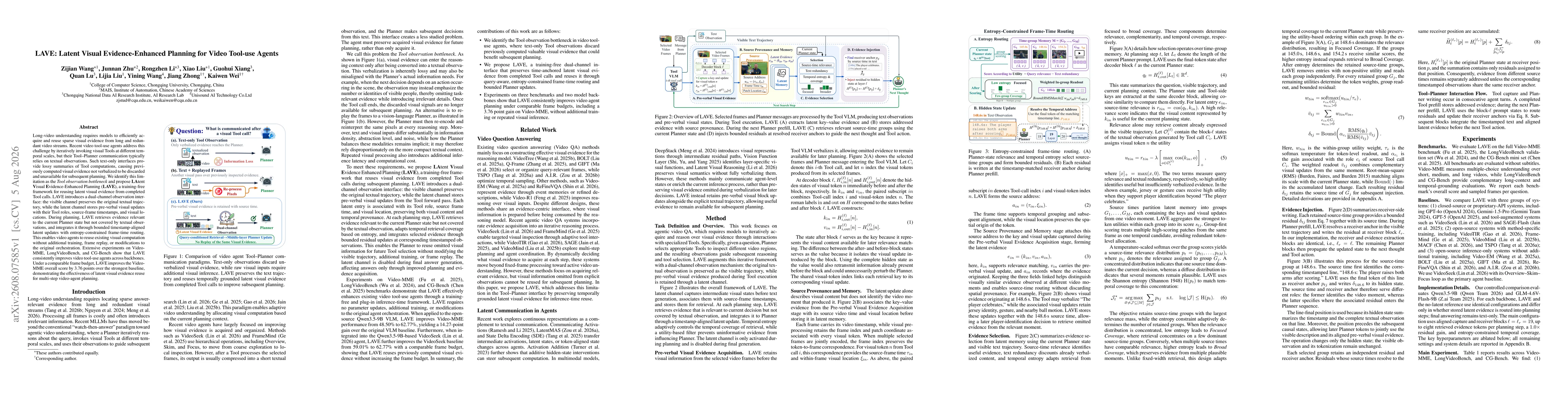 Thumbnail for LAVE: Latent Visual Evidence-Enhanced Planning for Video Tool-use Agents
