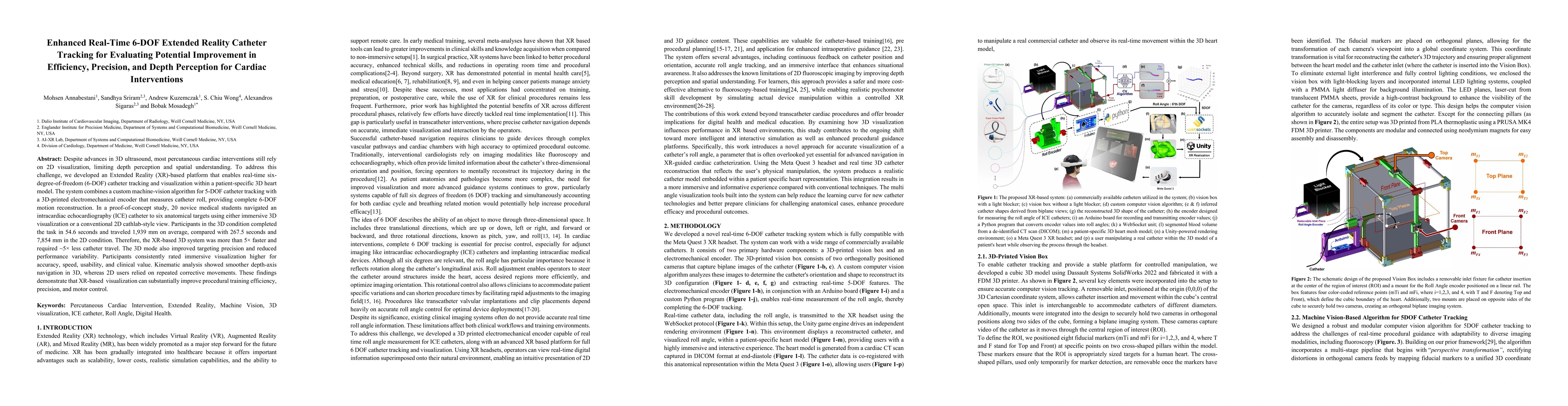 Thumbnail for Enhanced Real-Time 6-DOF Extended Reality Catheter Tracking for Evaluating Potential Improvement in Efficiency, Precision, and Depth Perception for Cardiac Interventions