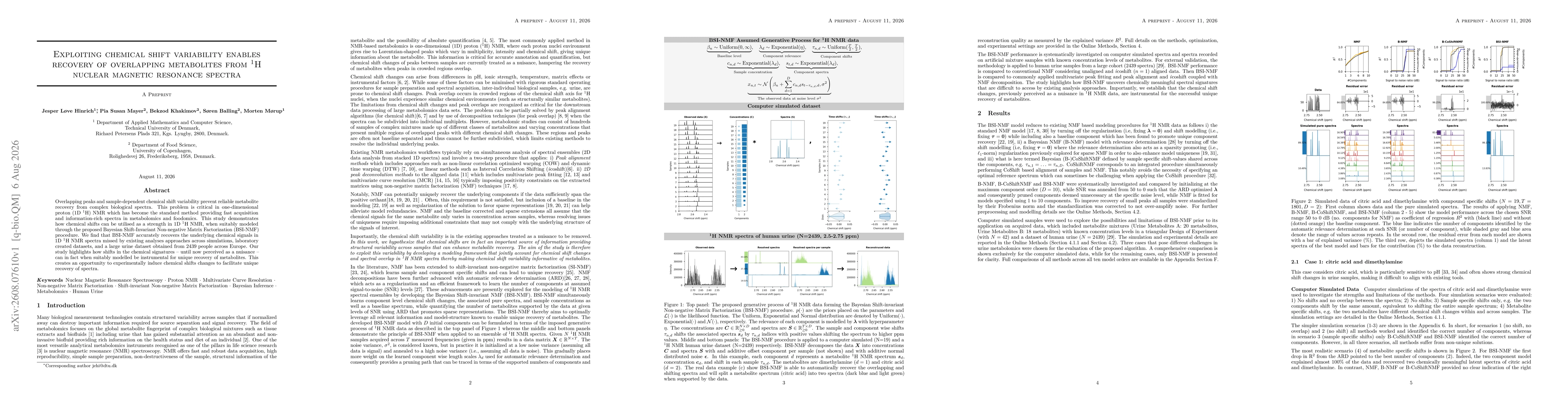 Thumbnail for Exploiting chemical shift variability enables recovery of overlapping metabolites from 1H nuclear magnetic resonance spectra