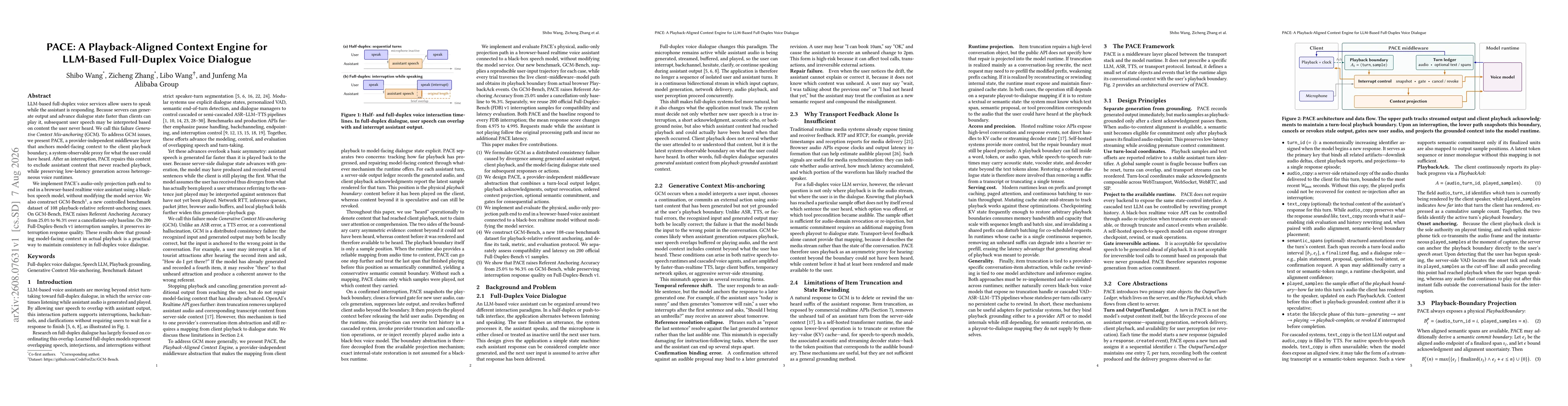 Thumbnail for PACE: A Playback-Aligned Context Engine for LLM-Based Full-Duplex Voice Dialogue
