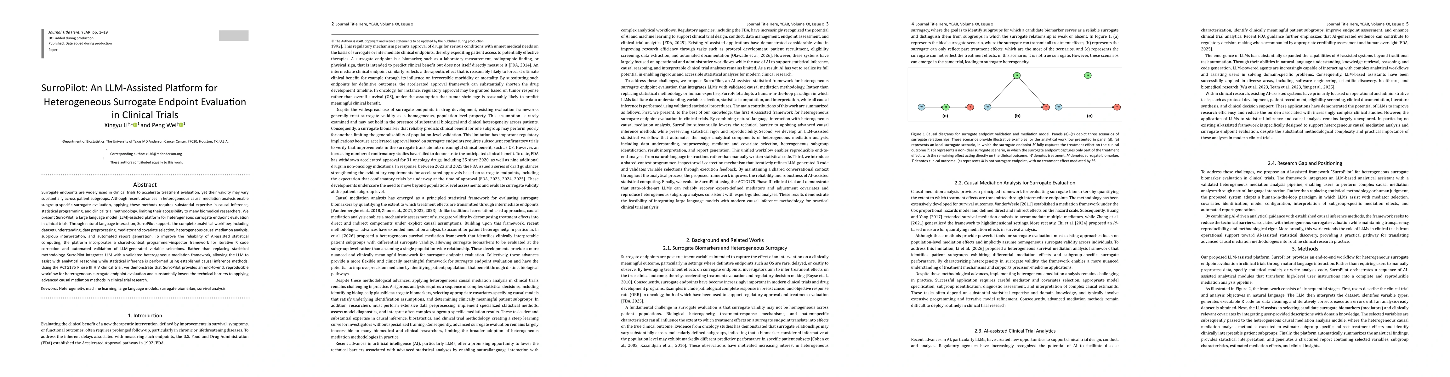 Thumbnail for SurroPilot: An LLM-Assisted Platform for Heterogeneous Surrogate Endpoint Evaluation in Clinical Trials