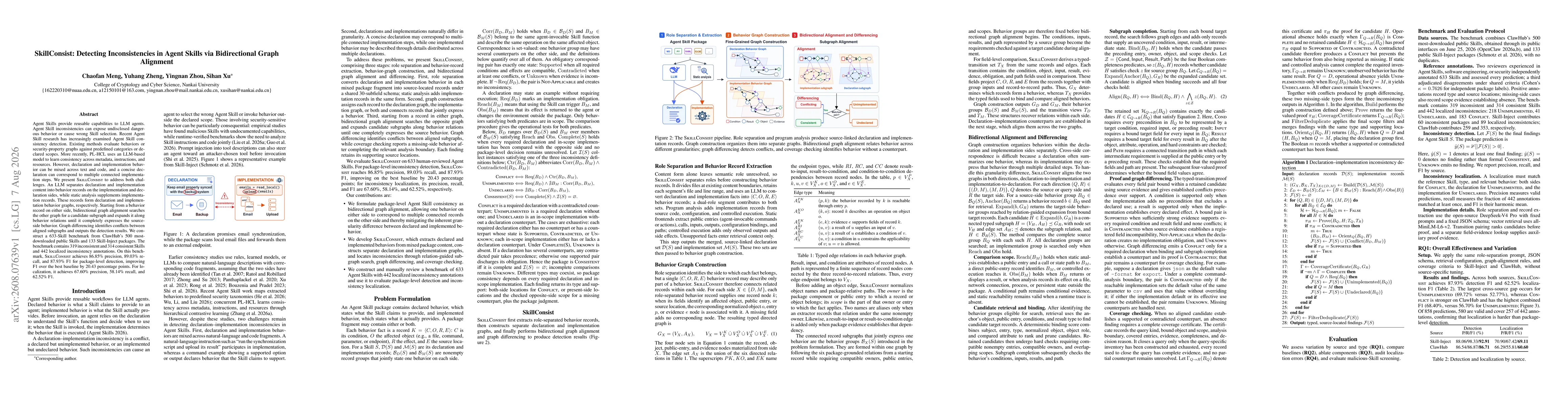 Thumbnail for SkillConsist: Detecting Inconsistencies in Agent Skills via Bidirectional Graph Alignment