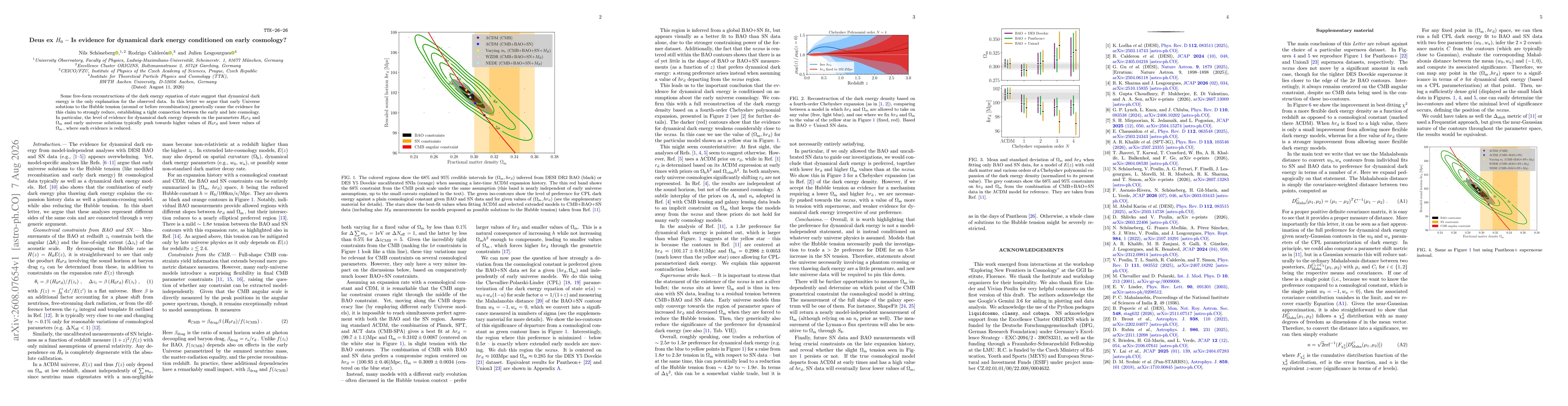 Thumbnail for Deus ex $H_0$ -- Is evidence for dynamical dark energy conditioned on early cosmology?