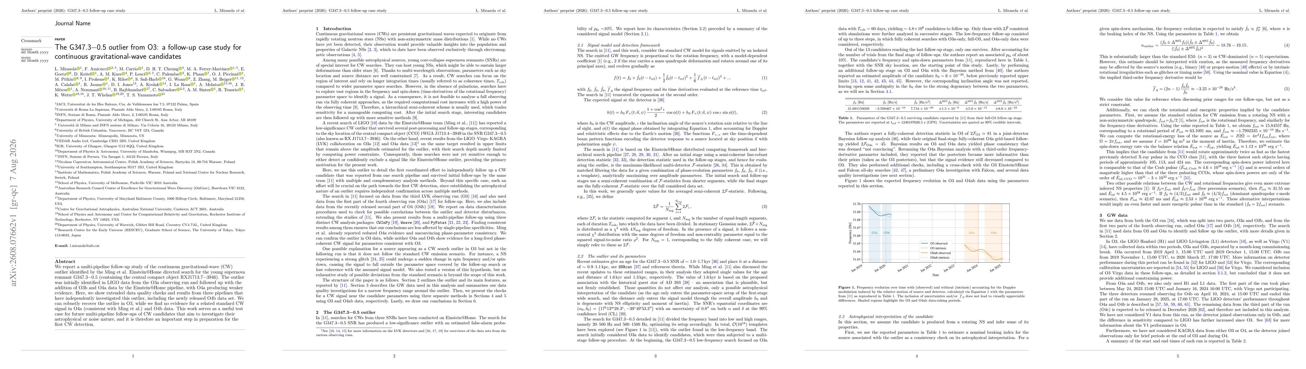 Thumbnail for The G347.3-0.5 outlier from O3: a follow-up case study for continuous gravitational-wave candidates