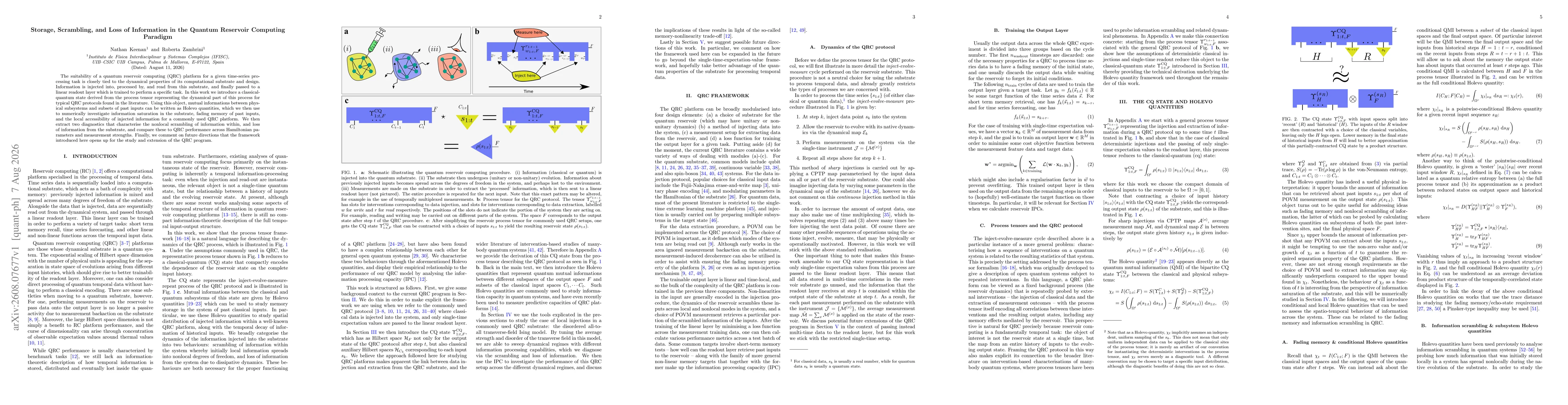 Thumbnail for Storage, Scrambling, and Loss of Information in the Quantum Reservoir Computing Paradigm