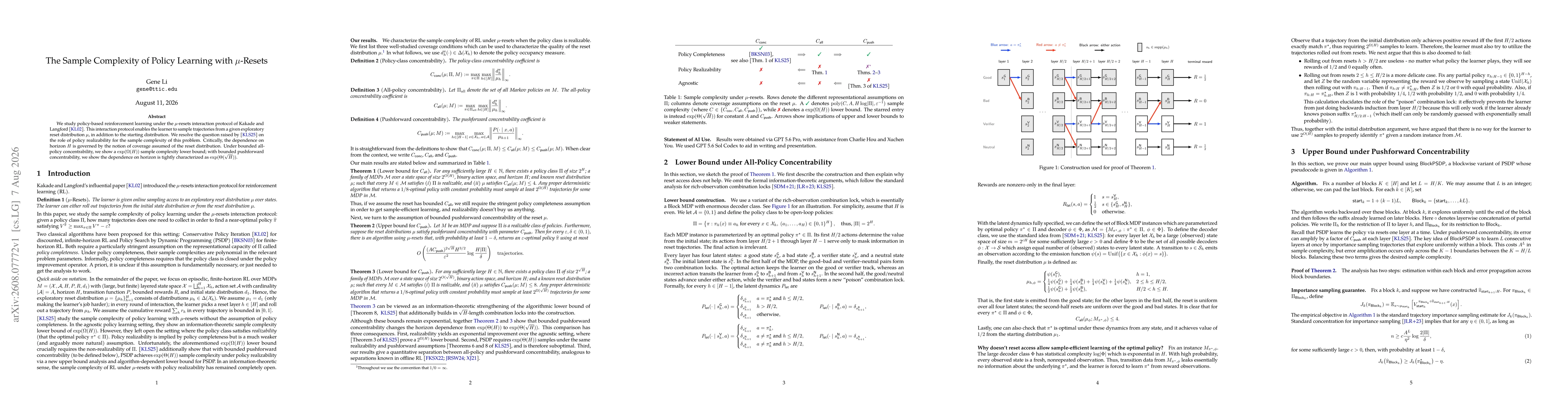 Thumbnail for The Sample Complexity of Policy Learning with Mu-Resets