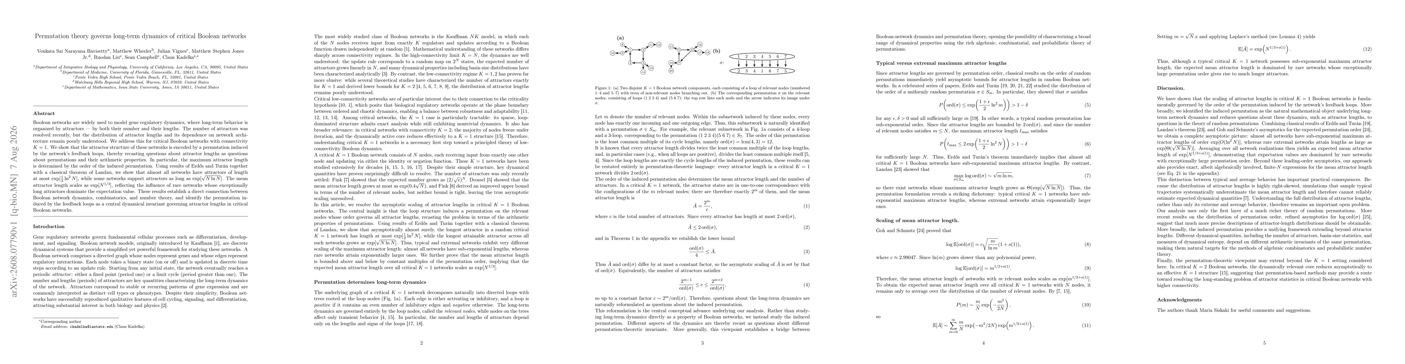 Thumbnail for Permutation theory governs long-term dynamics of critical Boolean networks