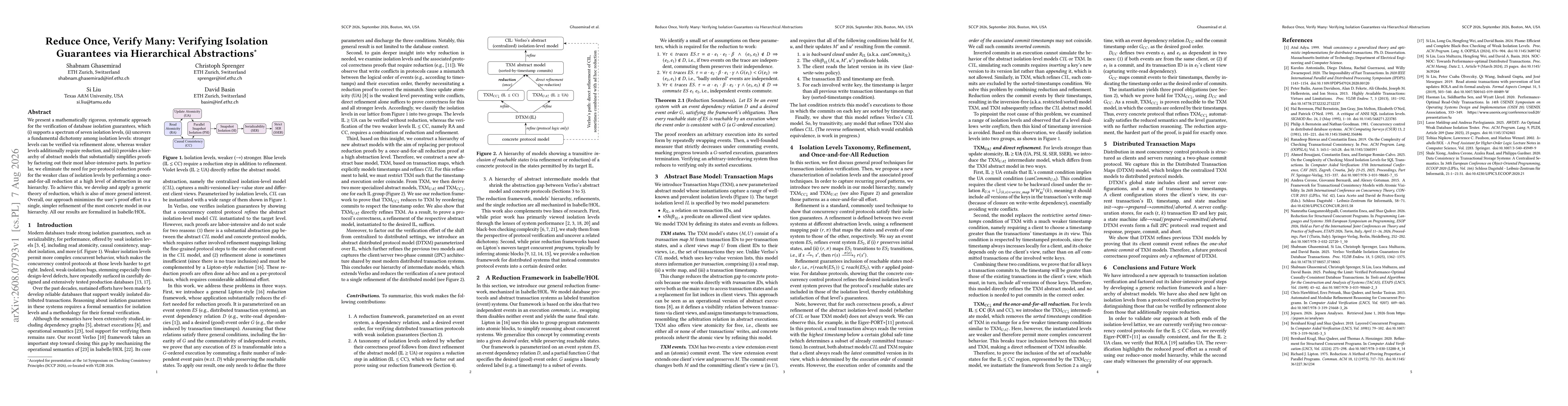 Thumbnail for Reduce Once, Verify Many: Verifying Isolation Guarantees via Hierarchical Abstractions
