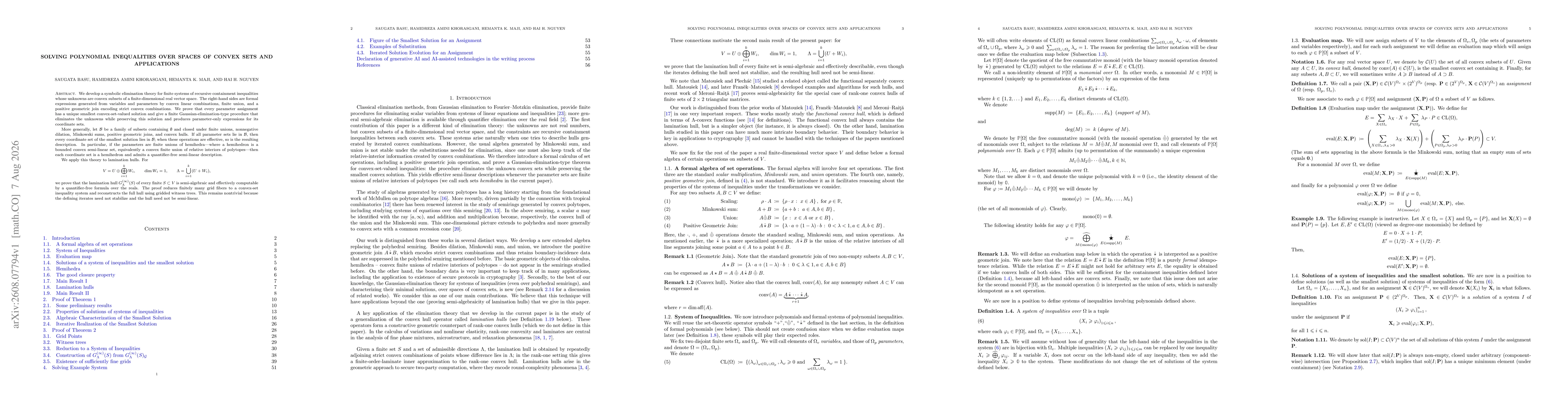 Thumbnail for Solving polynomial inequalities over spaces of convex sets and applications