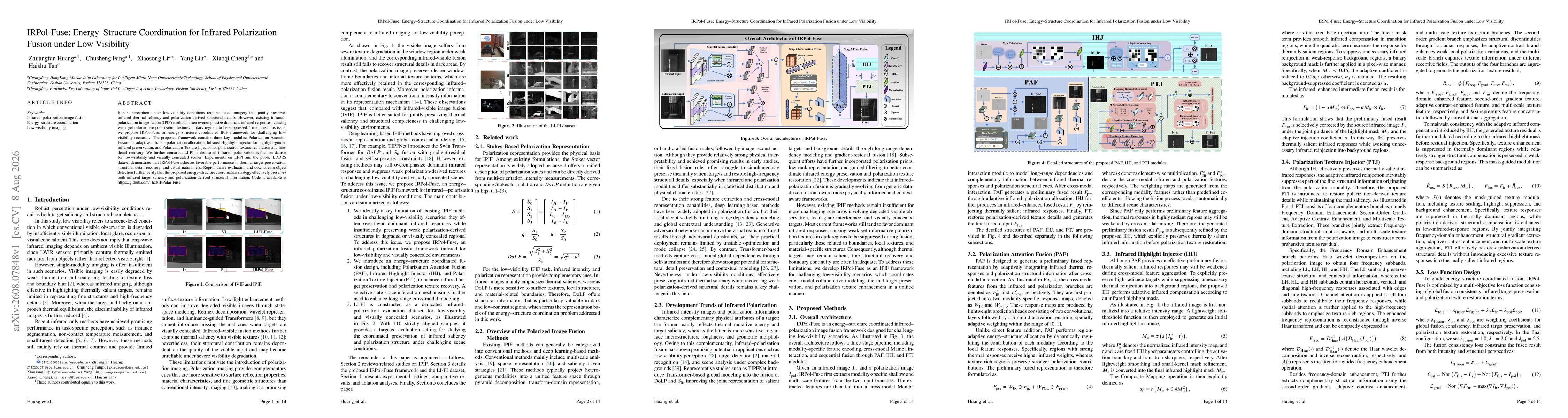 Thumbnail for IRPol-Fuse: Energy-structure coordination for infrared polarization fusion under low visibility