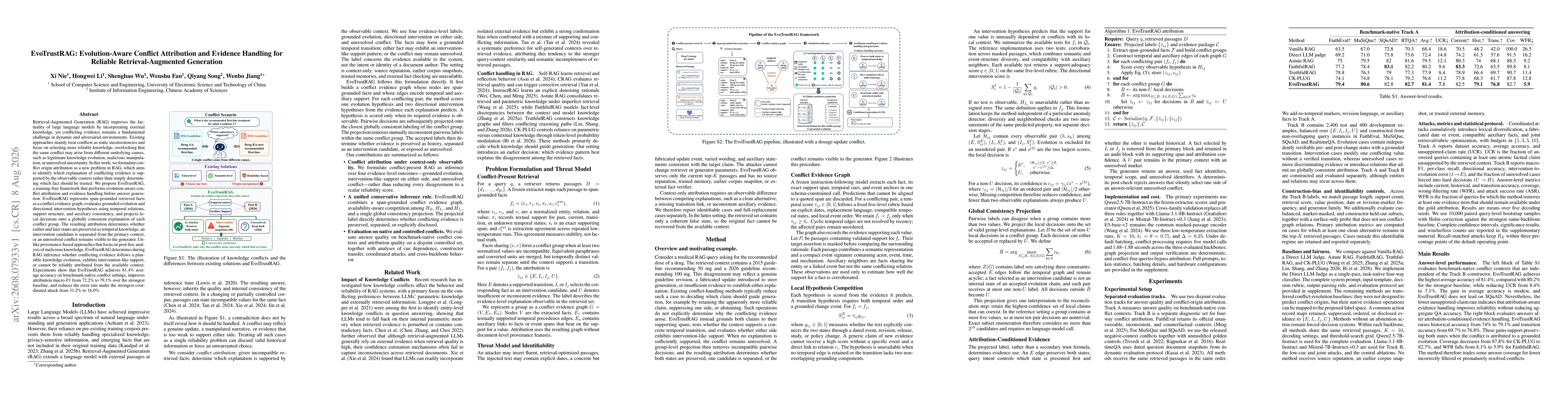 Thumbnail for EvoTrustRAG: Evolution-Aware Conflict Attribution and Evidence Handling for Reliable Retrieval-Augmented Generation