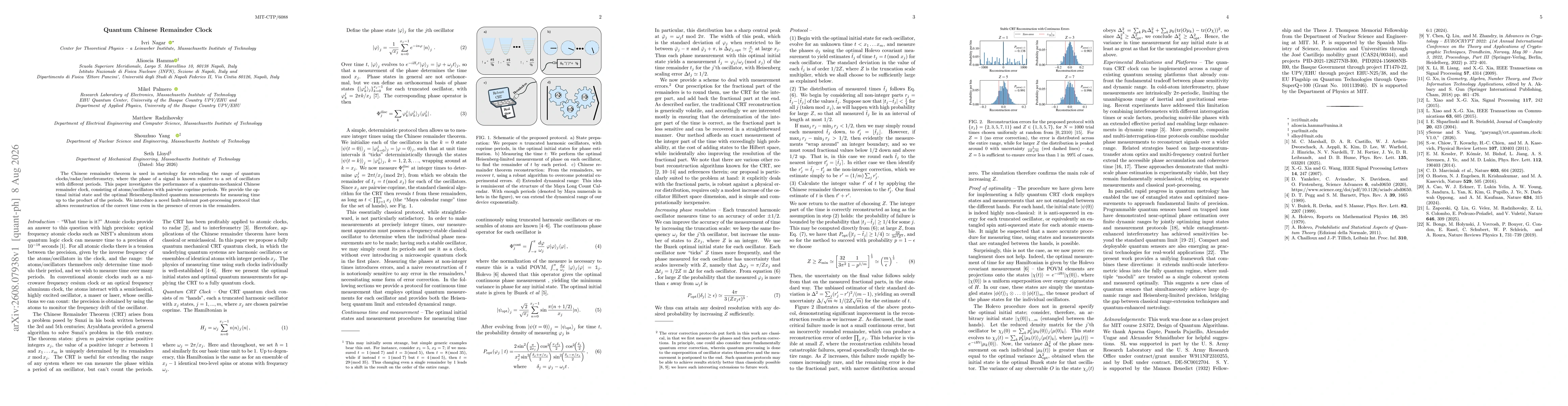 Thumbnail for Quantum Chinese Remainder Clock