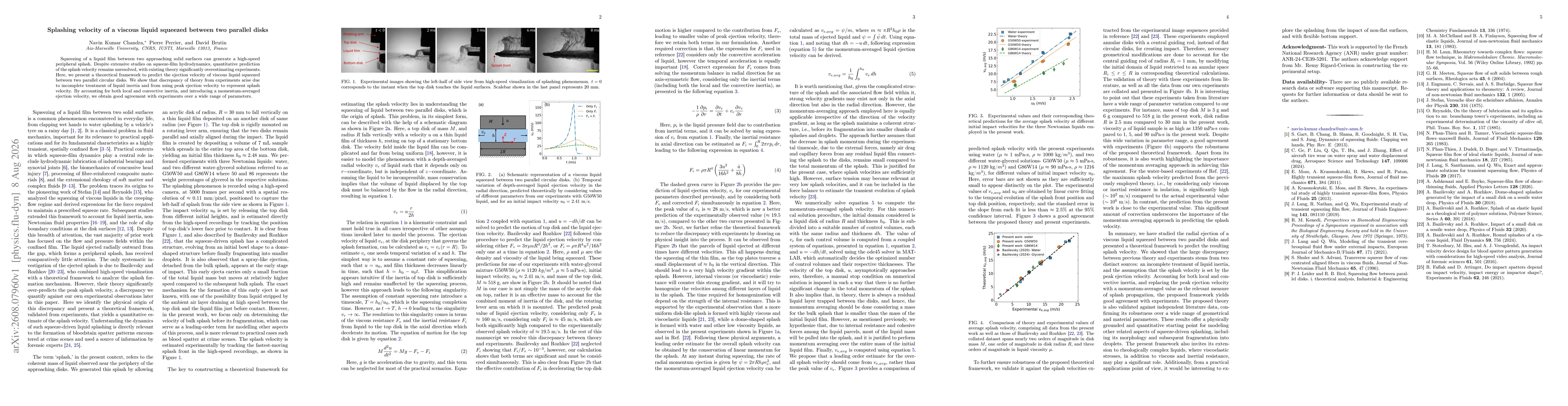 Thumbnail for Splashing velocity of a viscous liquid squeezed between two parallel disks