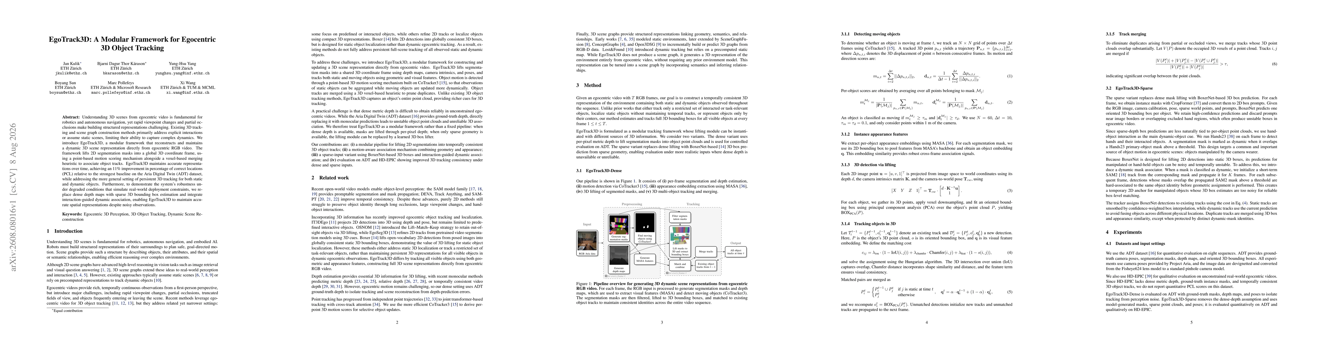 Thumbnail for EgoTrack3D: A Modular Framework for Egocentric 3D Object Tracking