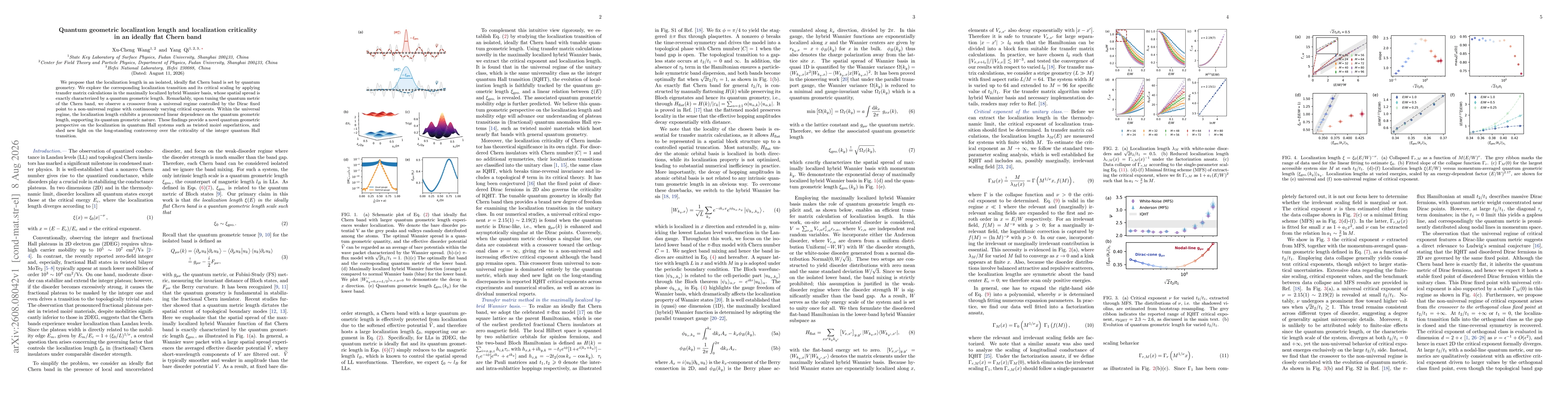 Thumbnail for Quantum geometric localization length and localization criticality in an ideally flat Chern band