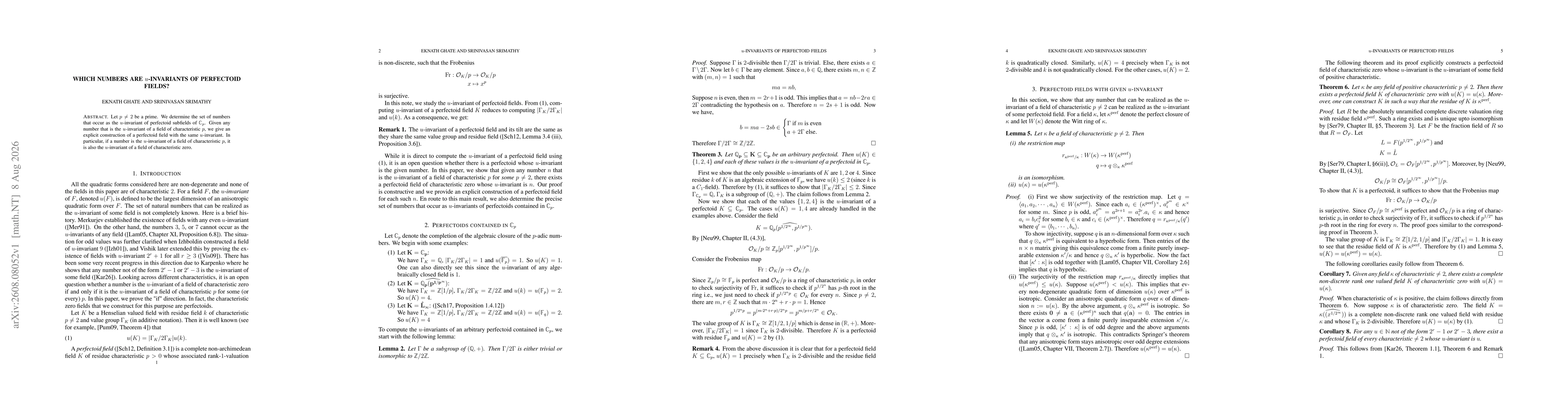 Thumbnail for Which numbers are $u$-invariants of perfectoid fields?