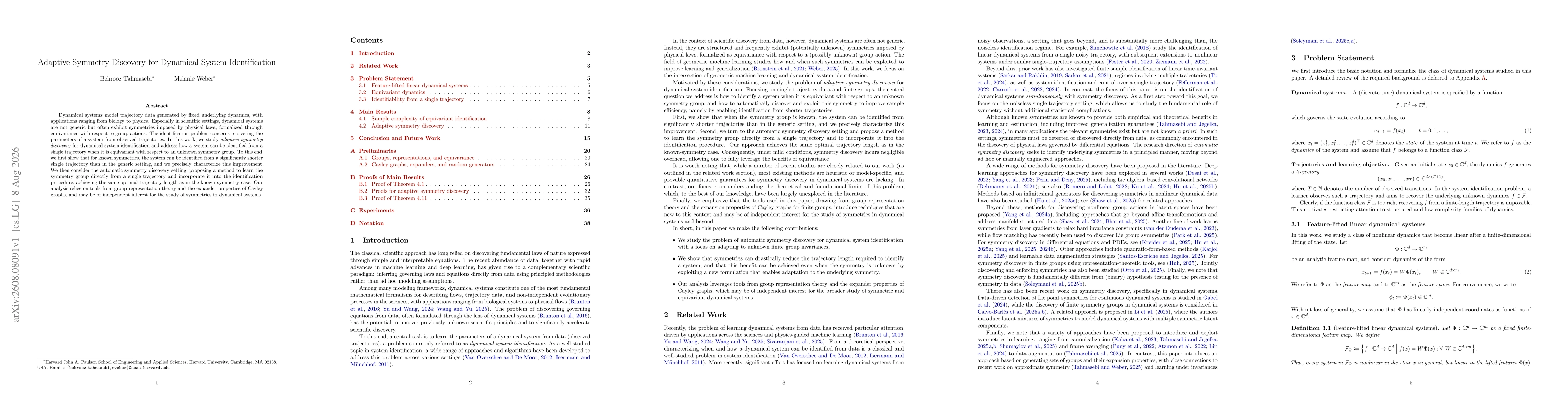Thumbnail for Adaptive Symmetry Discovery for Dynamical System Identification