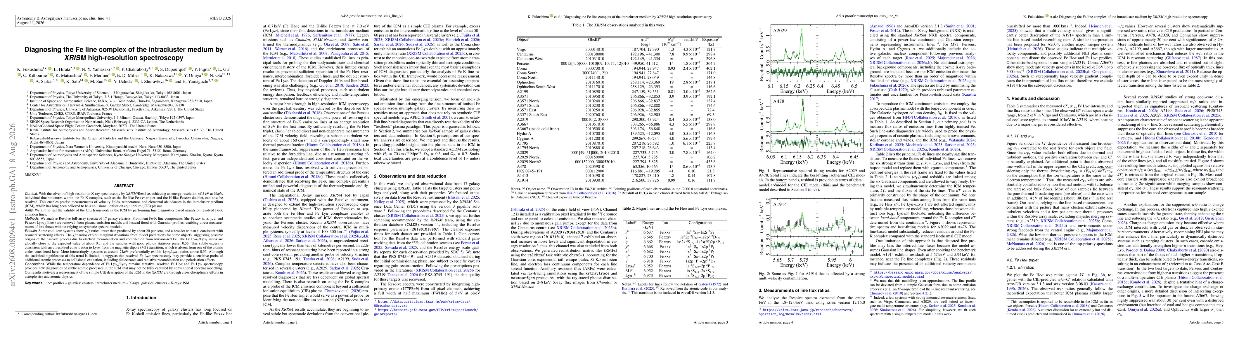 Thumbnail for Diagnosing the Fe line complex of the intracluster medium by XRISM high-resolution spectroscopy
