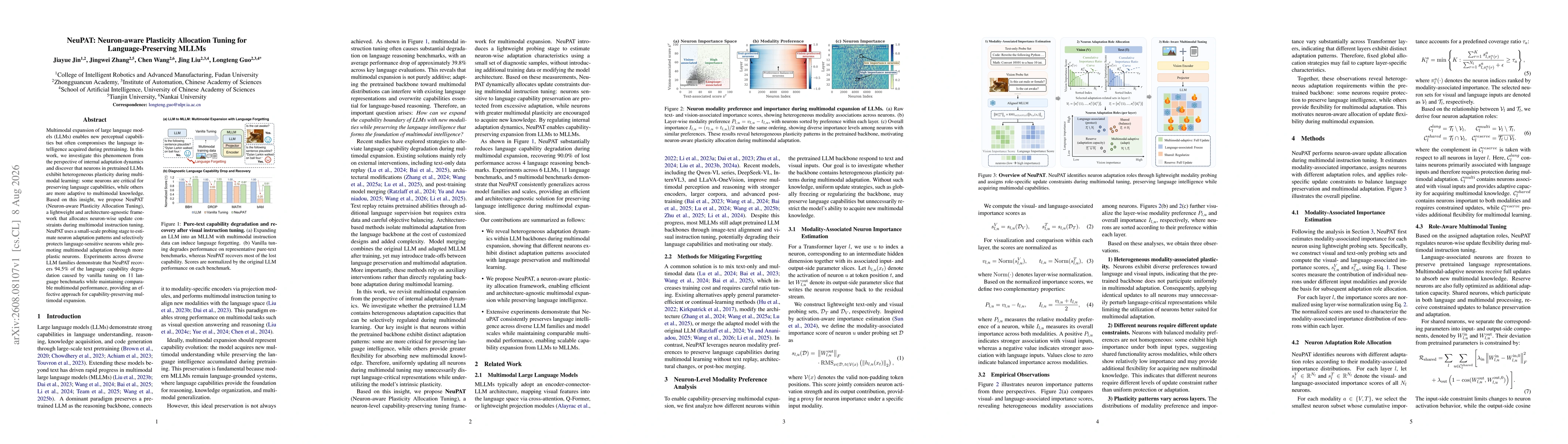 Thumbnail for NeuPAT: Neuron-aware Plasticity Allocation Tuning for Language-Preserving MLLMs