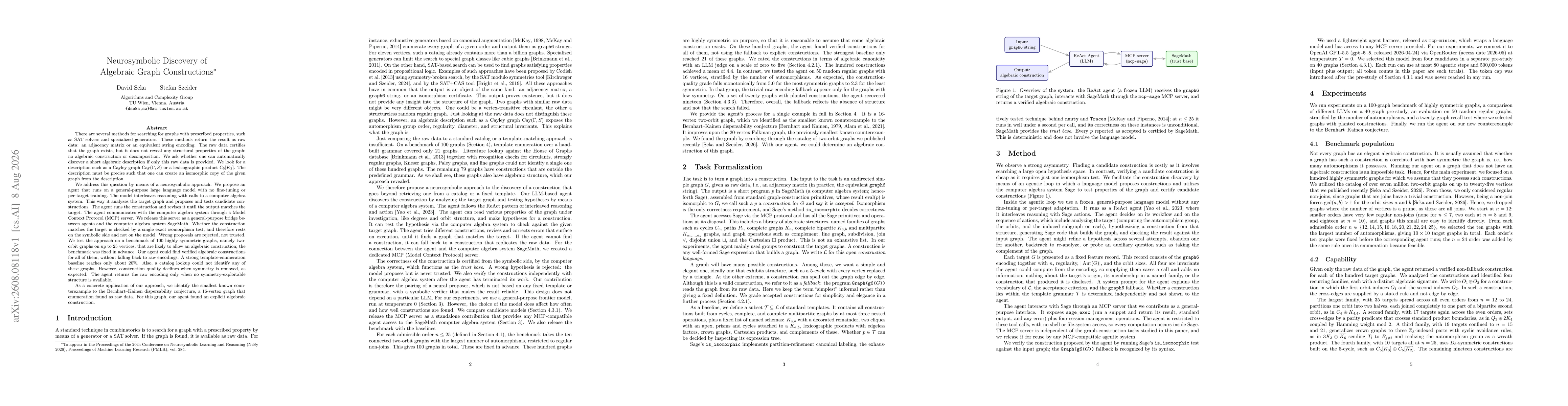 Thumbnail for Neurosymbolic Discovery of Algebraic Graph Constructions
