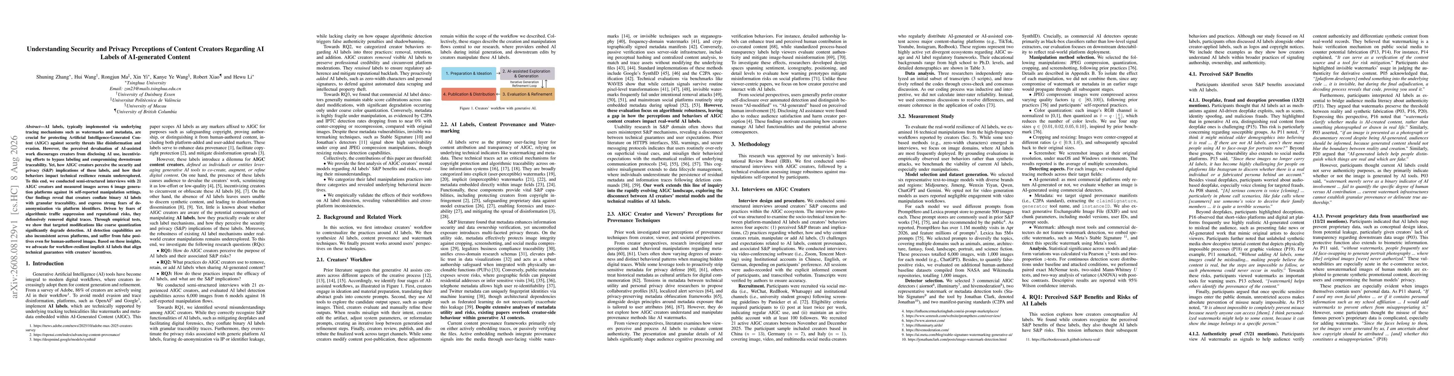 Thumbnail for Understanding Security and Privacy Perceptions of Content Creators Regarding AI Labels of AI-Generated Content