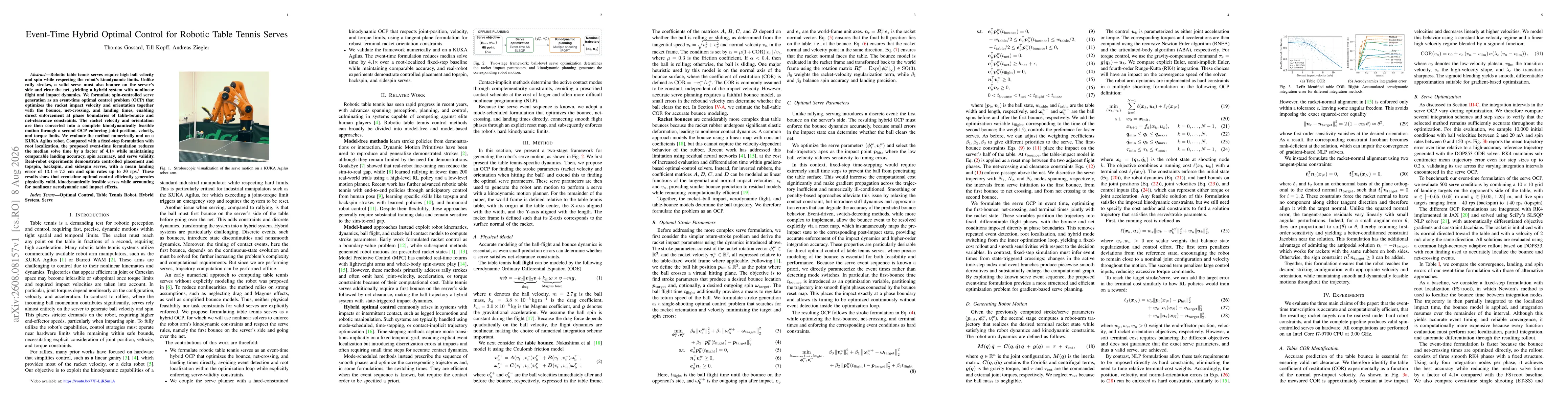 Thumbnail for Event-Time Hybrid Optimal Control for Robotic Table Tennis Serves