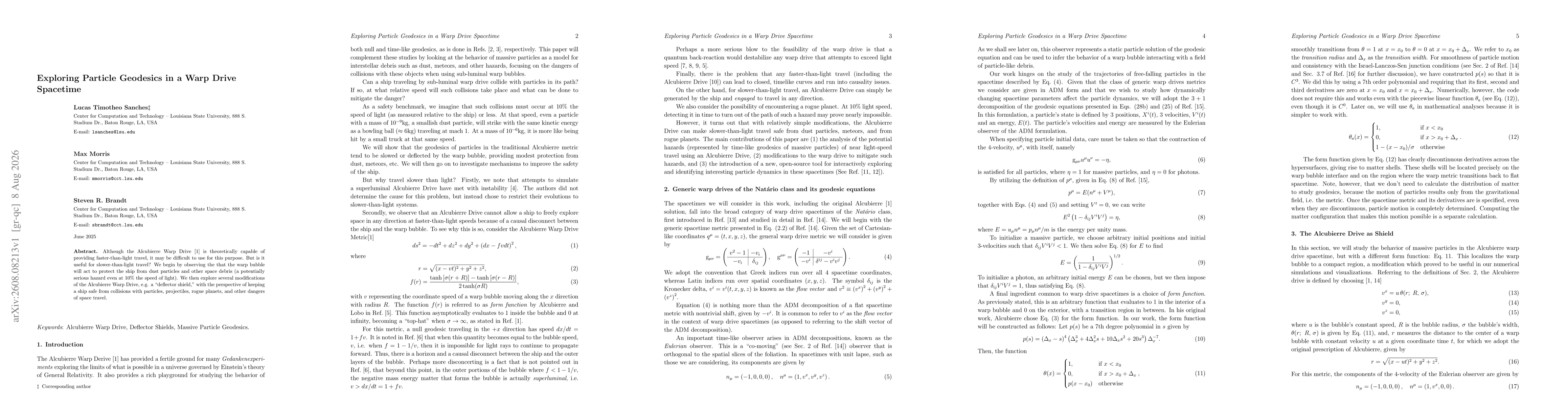 Thumbnail for Exploring Particle Geodesics in a Warp Drive Spacetime